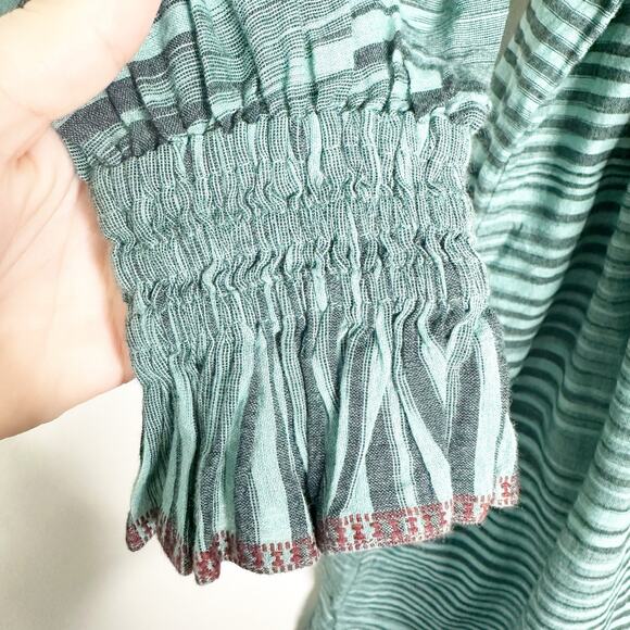 Ulla Johnson Womens Dress Fiora Ruffle Midi Poplin Allover Print Green Size 2 - Picture 9 of 10